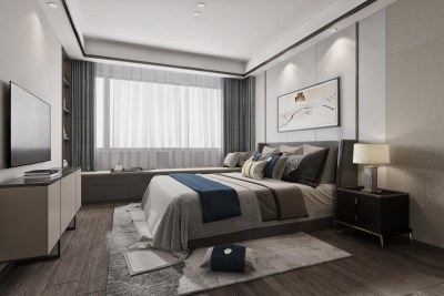 新中式卧室3D模型下载